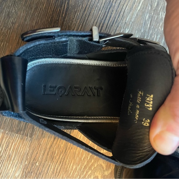 LEQARANT genuine leather high top moccasin, cutout style, made in Italy EU 39 - Picture 4 of 10